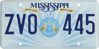 MS license plate ZVO445