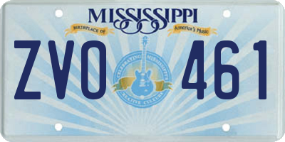 MS license plate ZVO461