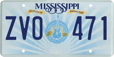 MS license plate ZVO471