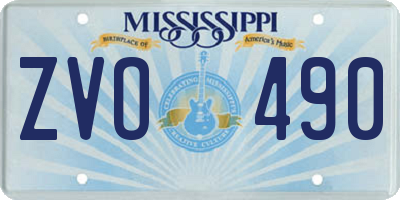 MS license plate ZVO490