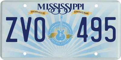 MS license plate ZVO495