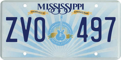 MS license plate ZVO497