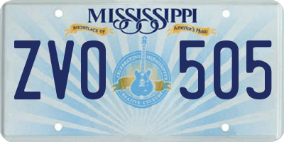 MS license plate ZVO505