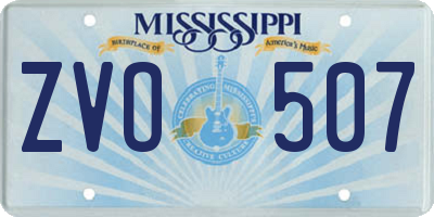 MS license plate ZVO507
