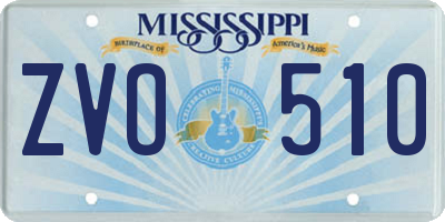 MS license plate ZVO510