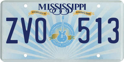 MS license plate ZVO513