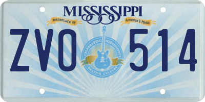 MS license plate ZVO514
