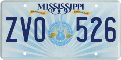 MS license plate ZVO526