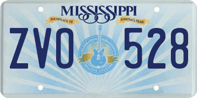 MS license plate ZVO528