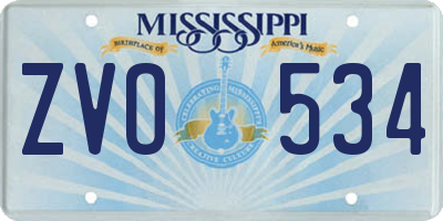 MS license plate ZVO534