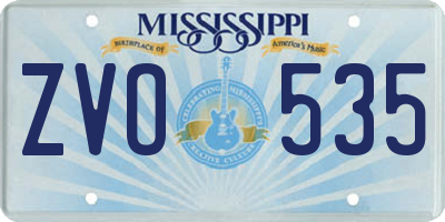 MS license plate ZVO535