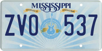 MS license plate ZVO537