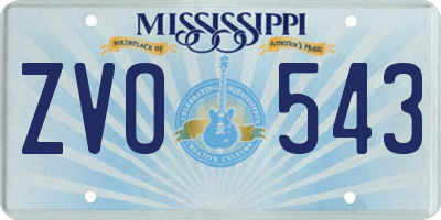 MS license plate ZVO543