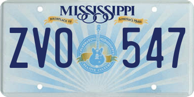 MS license plate ZVO547