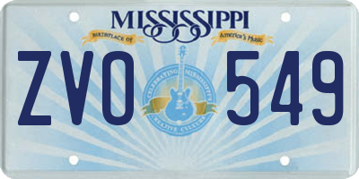 MS license plate ZVO549