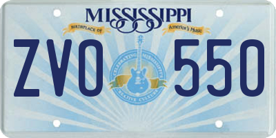 MS license plate ZVO550