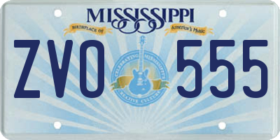 MS license plate ZVO555