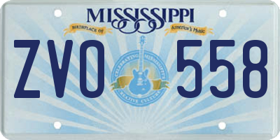 MS license plate ZVO558