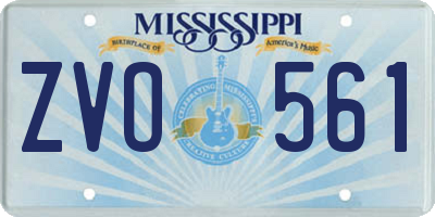 MS license plate ZVO561