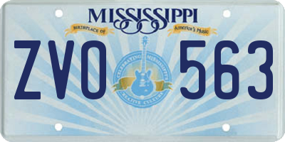 MS license plate ZVO563