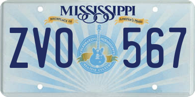 MS license plate ZVO567