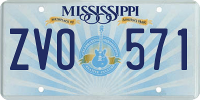 MS license plate ZVO571