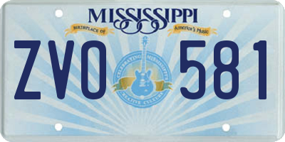 MS license plate ZVO581
