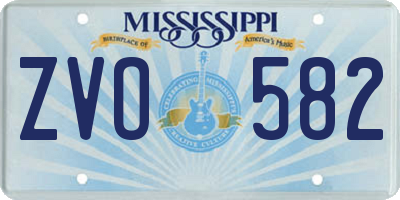 MS license plate ZVO582