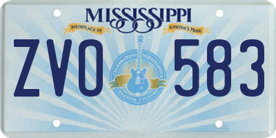 MS license plate ZVO583