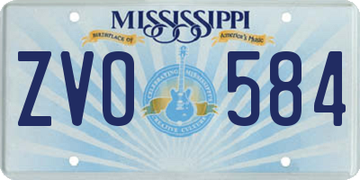 MS license plate ZVO584