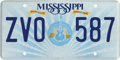 MS license plate ZVO587