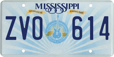 MS license plate ZVO614