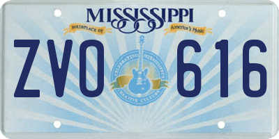 MS license plate ZVO616