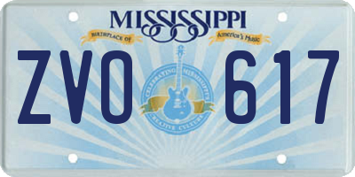 MS license plate ZVO617