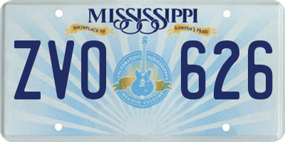 MS license plate ZVO626