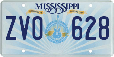 MS license plate ZVO628