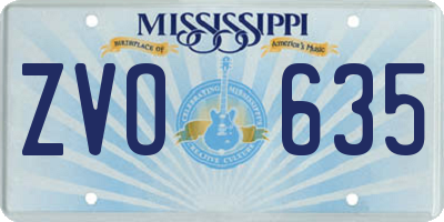 MS license plate ZVO635