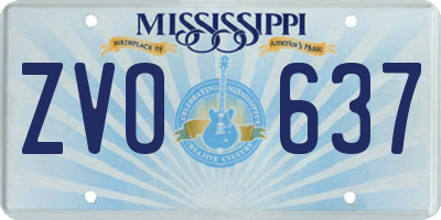 MS license plate ZVO637