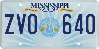 MS license plate ZVO640