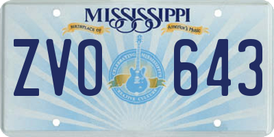 MS license plate ZVO643