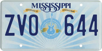 MS license plate ZVO644