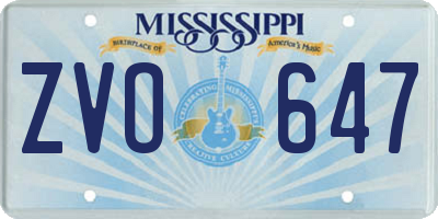 MS license plate ZVO647