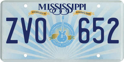 MS license plate ZVO652