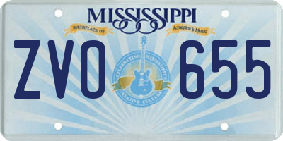 MS license plate ZVO655