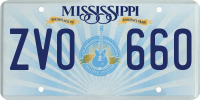 MS license plate ZVO660