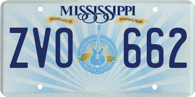 MS license plate ZVO662