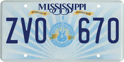 MS license plate ZVO670