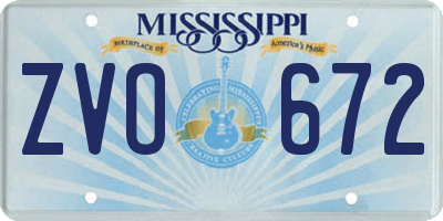 MS license plate ZVO672