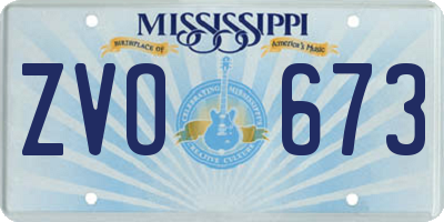 MS license plate ZVO673