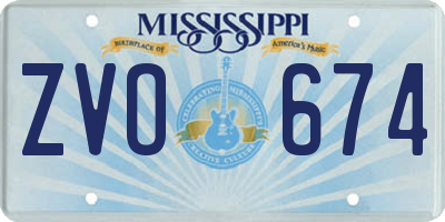 MS license plate ZVO674